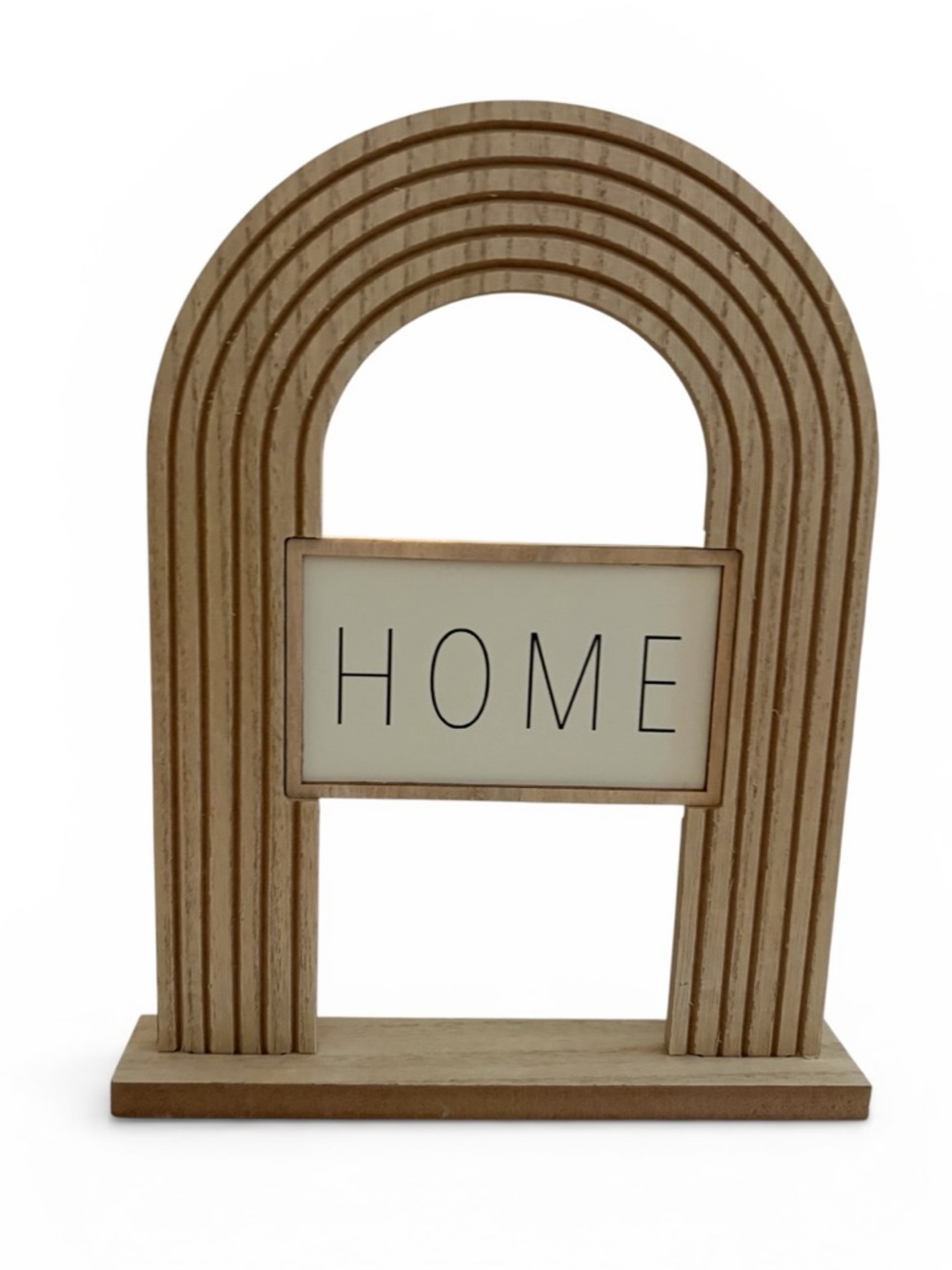 Wooden 'HOME' Tabletop Sign with Green Leaf Accent - Picture 4 of 7